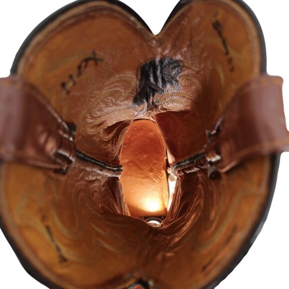 Custom Handmade Mens 11 Brown Unique cut Hornback Alligator Cowboy Western Boots - Picture 12 of 16